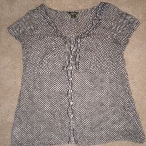 Eddie Bauer Floral Buttoned Down Top